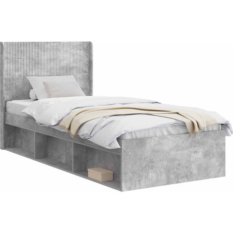 Struttura del letto con stoccaggio e testata Grigio Cemento vidaXL (1/5)