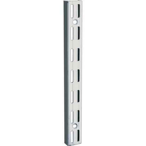 Crémaillère pour étagère en acier laqué époxy – Longueur 450 mm – Entraxe 32 mm – Décor noir mat – Charge 55kg/200mm – Element System