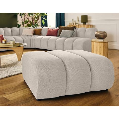 Lisa Design – Pouf en tissu texturé beige – Dimensions 42x94x88 cm – Charge max 120 kg – Conçu pour un confort optimal en intérieur (1/5)