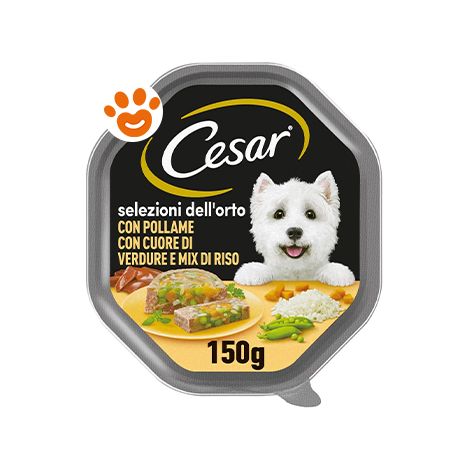 Cesar Dog Cuore di Verdure con Pollame in Patè - Vaschetta 150 Gr -