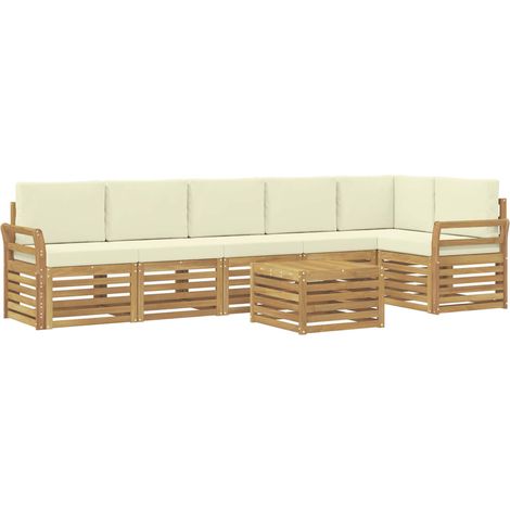 Outdoor Sofa Set 7 pcs White and Cream 59 x 59 x 37 cm vidaXL (1/5)