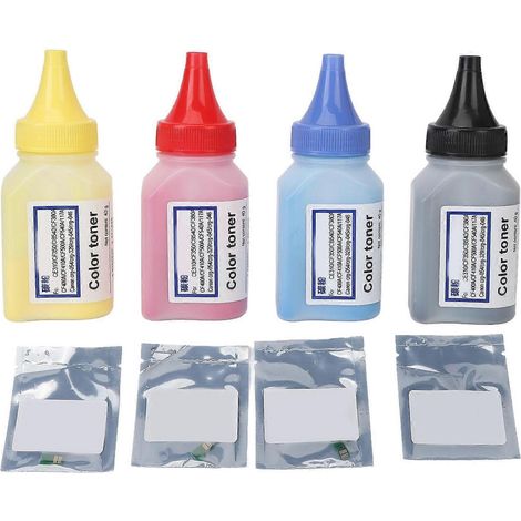 4 sachets de poudre de recharge pour cartouches de toner d'imprimante, poudre de toner couleur compatible avec le CRG