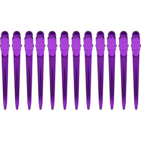 12 Entenschnabel-Haarspangen für professionelles Haarstyling, 12er-Pack, lila (1/5)