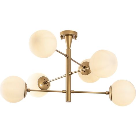 Plafoniera dorata d'epoca - 6 lampade ÉLÉONORE