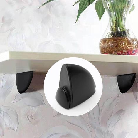 4 Pièces Supports D'étagère en Verre Réglables, Pince à Verre Support Miroir, Garde Corps Verre Utilisé pour le Support D'étagère de Salle de Bain de 2-17 mm D'épaisseur (Noir) (1/5)