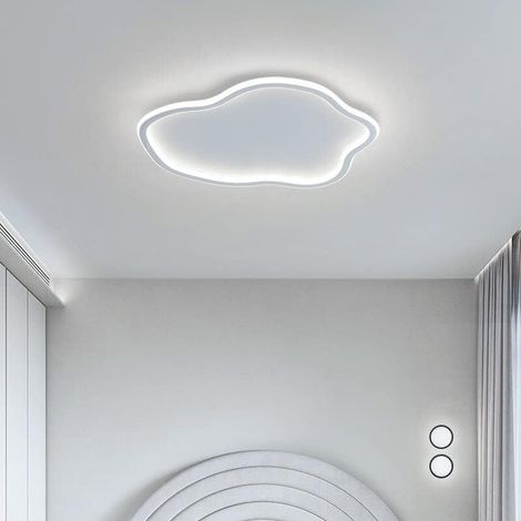 Plafoniera LED Moderna da Soffitto Bianco Opaco 43W, Luce Fredda, calda o naturale, a Forma di Nuvola per Soggiorno Cucina Camera Corridoio Design Elegante Interno - Colore della luce: Luce fredda