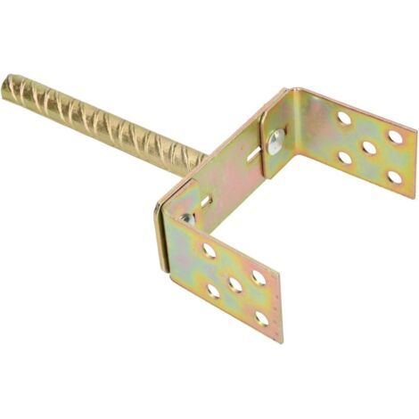 Support de Poteau en U 0-160 mm Douille Réglable Base de poteau Pied de poteau Tige 200 mm à Bétonner Galvanisé Or-NANOTEH (1/5)