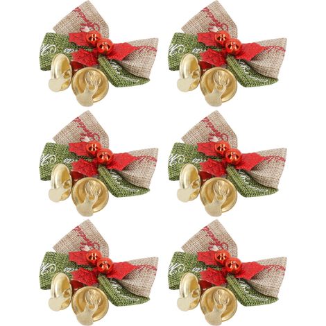 Nœud papillon de Noël avec clochettes, mini décoration nœud, cadeau artisanal, ornement de sapin de Noël en forme de nœud (1/5)