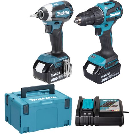 Makita DLX2537TJ – Kit 18 V LXT Impulsi + Trapano + Valigetta MAKPAC (2 x 5.0Ah)