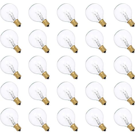 Neoglint AC230V G40 Kugel-Glühlampe aus Wolfram, 25er-Pack, E12-Sockel, Schutzart IP44