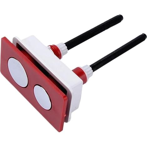 Bouton-poussoir double rectangulaire rouge for toilettes (1/3)