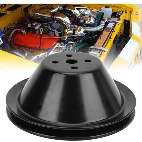 Polea de bomba de agua corta de una sola ranura SWP para motores Chevy SBC 267, 305 y 400. (1/5)