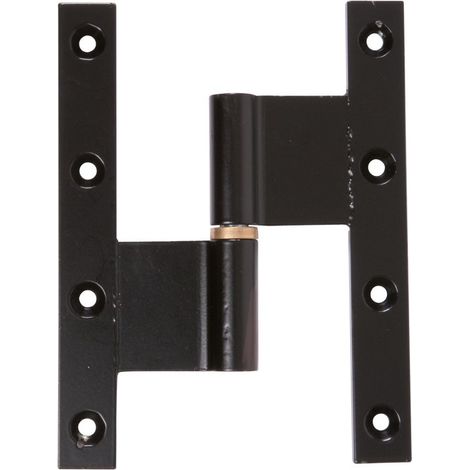 Paumelle gauche noire renforcée 160 x 120 mm – Grand écart pour fixation à visser – Pour bois dur et teck – Faure Et Fils (1/3)