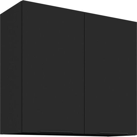 Küchen Hängeschrank 80 cm SIENA Schwarz Küche Küchenzeile Küchenblock (1/5)
