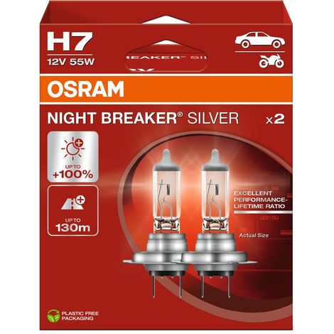 Osram H7 ROMPEDOR DE NOCHE PLATA + 100% CAJA DUO
