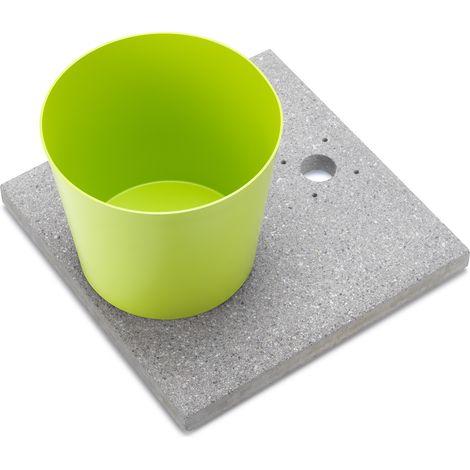Base con Vaschetta per Fontane con Ghiera Grande 40x40x5 cm in Cemento Belfer 42/BSE/3 Verde Acido (1/5)