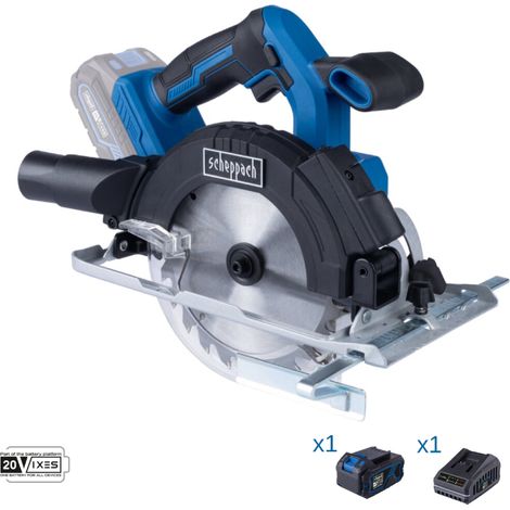 Sierra circular 20v bateria 4.0Ah y cargador ixes Scheppach c-hcs165-x