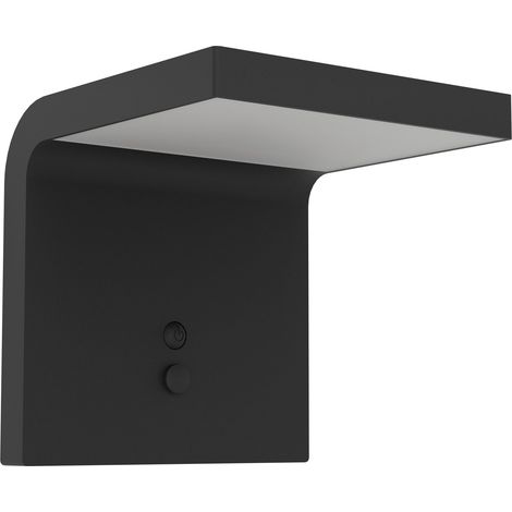 LED Applique murale extérieure Spiante, lampe solaire puissante avec détecteur de mouvement, éclairage mural d'extérieur en plastique noir, IP44 (1/3)