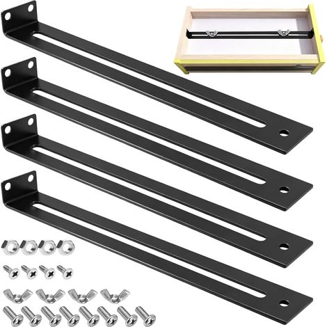 Kit de réparation de tiroirs : kit de réparation de tiroir en métal, boucle pour tiroirs sous structure en lot de 4, kit de réparation de renforcement de meubles, tiroirs de tiroirs, renforcement (1/5)