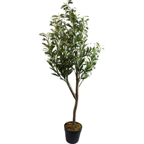 120cm Artificial Natural Look Olive Tree with Wooden Trunk