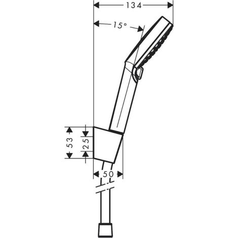 Hansgrohe – Mitigeur bain mécanique – 2 sorties – Entraxe 150 mm ± 12 mm – Débit 20 l/min – Cartouche céramique durable – Pommeau de douche 2 jets