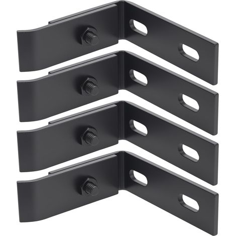 4 Pièces Supports pour Clôtures Double Fil Muraux Connecteurs d'Angle, Accessoires, Fixation Murale, Panneaux Grillagés (1/5)