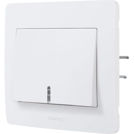 Botón pulsador con piloto luminoso, diámetro 2, 10A 250V, blanco