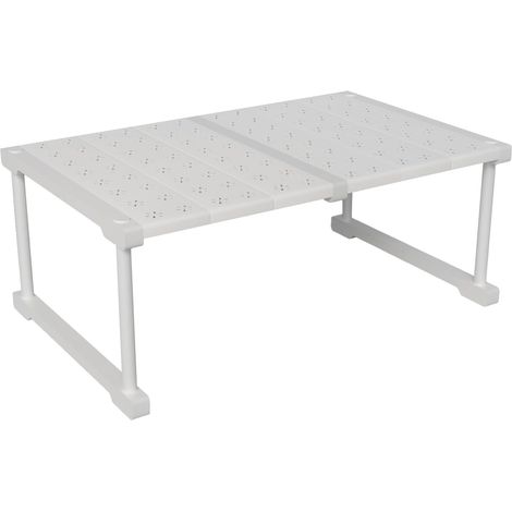 Extensible Séparateur Étagère pour Armoire, Étagère Penderie Extensible, Télescopique Étagères de Rangement Réglable pour Chambre, Salle de Bain, Cuisine, 47-68cm (1/5)