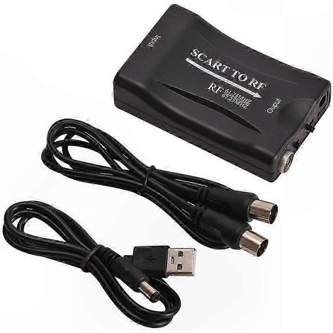 Convertisseur SCART vers RF 67.25/61.25MHz, Adaptateur Vidéo Haute Qualité avec Câble USB et RF, Compatible TV HD, DVD, Console de Jeux (1/5)
