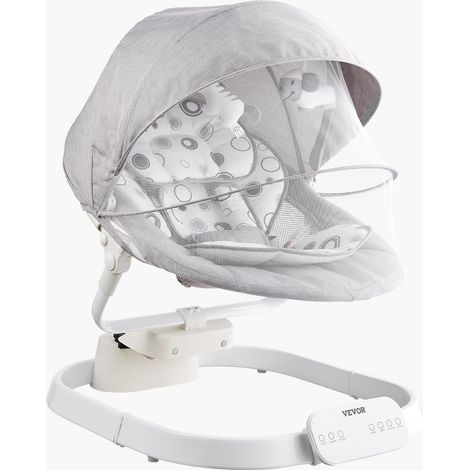Balancelle Transat Bébé 3 Vitesses 3 Positions de Siège Panneau Tactile IMD Télécommande Bluetooth 10 Berceuses Prédéfinies, Charge 9 kg, Balançoire Portable pour Bébé 0-9 Mois, Garçons, Filles (1/5)