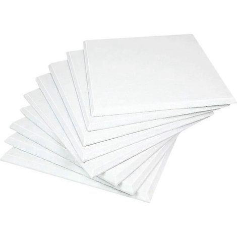 Panneaux acoustiques blancs (12 pièces) haute densité, bords biseautés, pour la décoration murale et le traitement acoustique (1/5)
