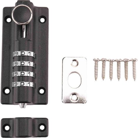 Cadenas à combinaison, pêne noir, loquet métallique, combinaison de sécurité antivol, cadenas numérique, quincaillerie pour porte extérieure en bois. (1/5)