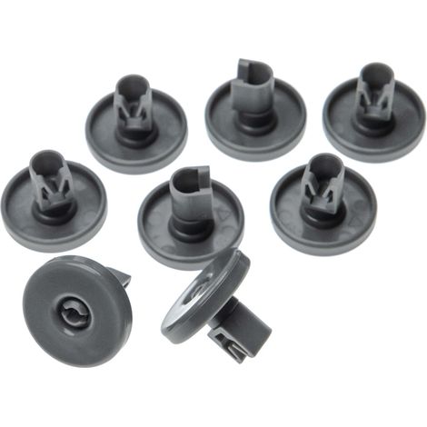 vhbw 8x Basket Roller for Dishwasher Lower Basket Tray compatible with Electrolux ESF66021, ESF66020, ESF66019, ESF6602 Dishwasher - Diameter 40 mm