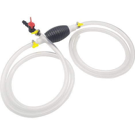 Pompe d'amorçage manuelle portable, pompe à carburant manuelle universelle, pompe de vidange du moteur, pompe à eau manuelle, transfert de fluide à siphon à haut débit, avec régulateur de débit (2 m) (1/3)
