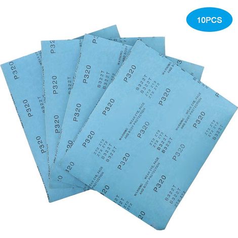 10 feuilles papier de verre humide/sec 320 grains pour polissage bijoux et surfaces (1/5)