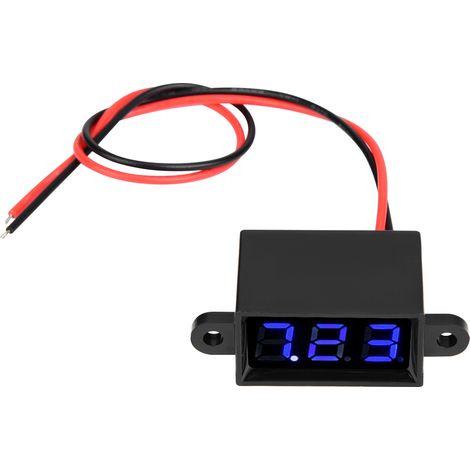 Digitales Voltmeter 0,28 Zoll Zweidraht DC 3,0-30V LED-Anzeige Spannungsmesser Wasserdicht (Blau) (1/5)