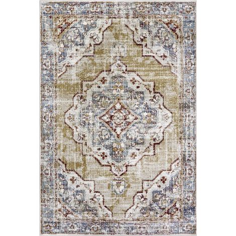 Tapis salon 140x200cm Beige, bleu Oriental