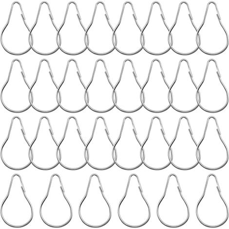 CCYKXA30 Pièces Anneaux de Rideaux,Anneaux de Douche,Métal Rideau Anneaux,Ouvrir Les Anneaux de Rideaux,pour Rideaux,Barres de Douche(Argent)