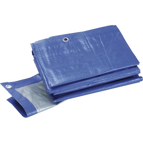 Schuller 46539 Gewebe Schutzplane mit Ösen, blau /grau, ca. 180gr. Größe 5 x 6 m (1/2)