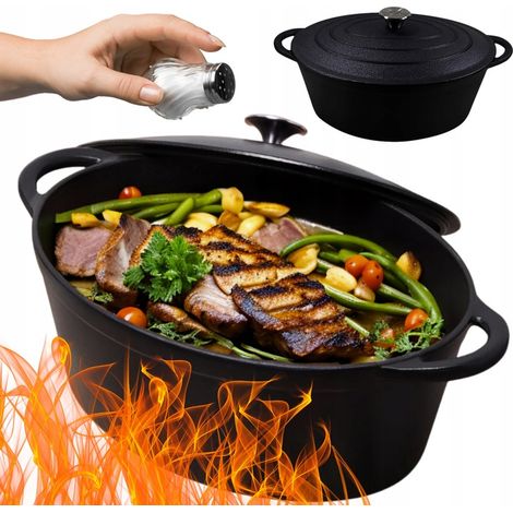 GRANDE TEGLIA DA ARROSTO IN GHISA PER OCA, 4,5 L, PER FORNO A INDUZIONE (1/5)
