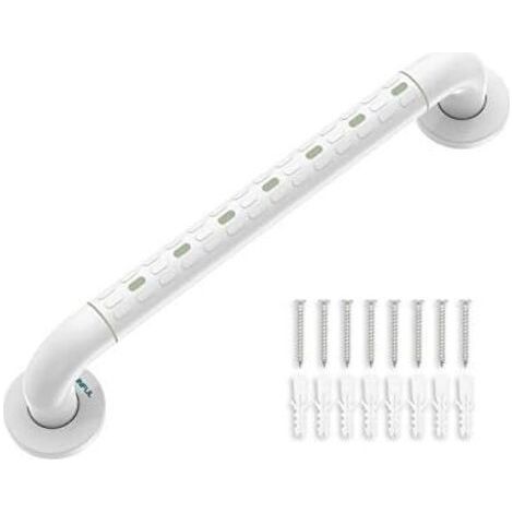 Barre D'appui WC, Barres D'appui de Salle de Bain avec Antidérapante, Poignée de Acier Inox, de Maintien Douche avec Cercles lumineux-avec Bride de Recouvrement,48 CM (1/5)