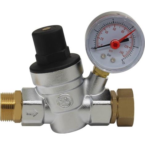 DN15 DN20 water pressure reducer water pressure regulator with pressure gauge 1/2 3/4 inch (With DN20 connector) (1/5)