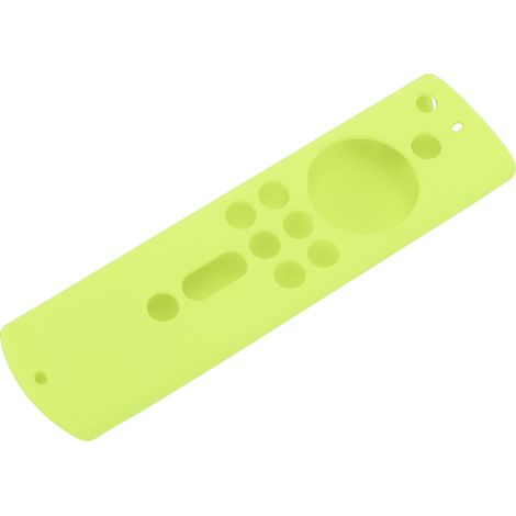 Étui de protection en silicone pour Fire TV Stick 4K 2018 avec télécommande : antichoc, antidérapant, vert fluorescent.