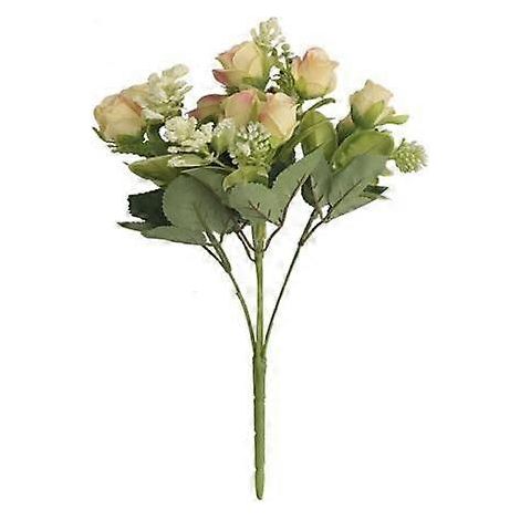 Bouquet de roses artificielles réalistes avec tiges, 15 têtes, décoration de salon, fleurs artificielles attrayantes à réaliser soi-mêmejaune (1/5)