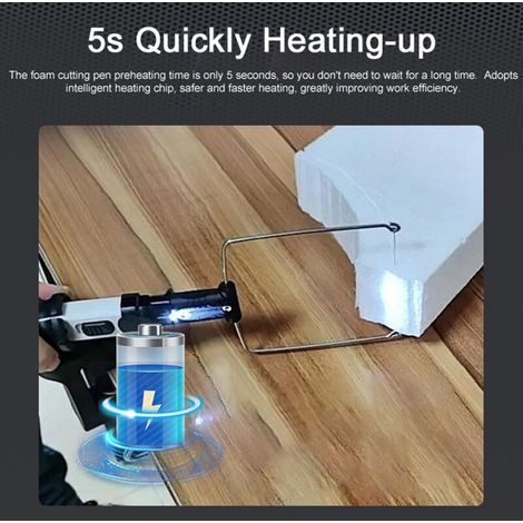 Portable cordless foam cutter, hot wire pen, polystyrene cutting tool kit, multifunctional engraving, heats up in 5 seconds, with LED light (1/5)