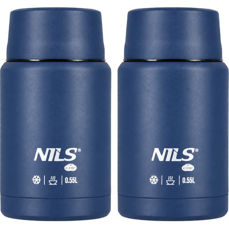 Lunch Thermos 550ml Stainless Steel, Blue, 2-Pack (1/5)