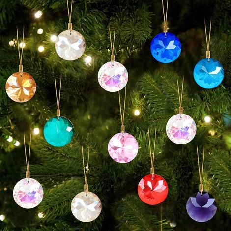 12 bolas de cristal Ø3 cm, atrapasoles, decoración para bodas, carnavales y cumpleaños. (1/4)
