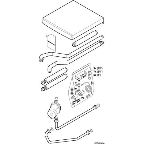 Remeha Verbindungsset Kessel-Speicher, MV35, BS 220 SHL HE nebengestellt, 7611256