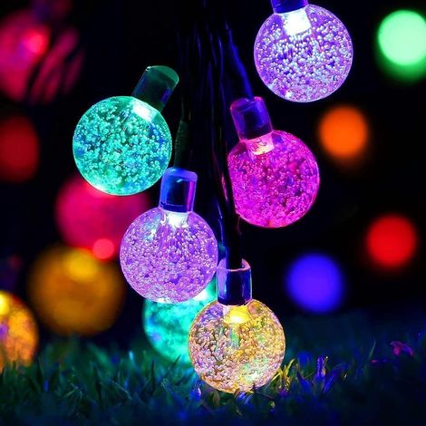 Chaîne lumineuse solaire à l'extérieur résistante aux intempéries,50 LED Chaîne lumineuse jardin 8 modes 7M / 24Ft sauf / lampions intérieurs solaires à l'extérieur (multicolore) [classe énergétique A