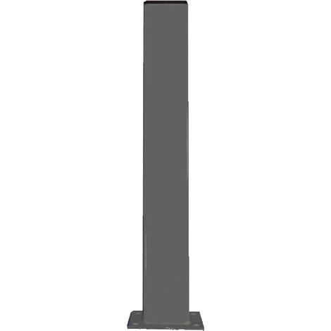4M – Poteau pour clôture en acier galvanisé 1500mm – Platine 120x120mm – Couleur gris 7016 – Résistant aux intempéries